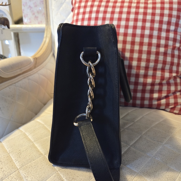 Michael Kors Black Handbag with Gold Accents - Picture 10 of 12